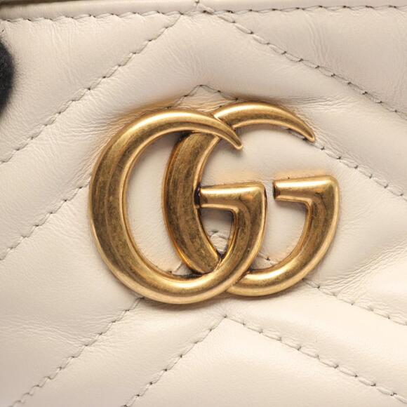 GUCCI White Leather GG Marmont Backpack - Picture 7 of 12
